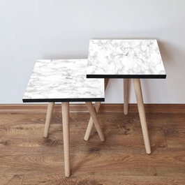 Hanah Home Mesas Nido 2Shp255 - Blanco y Gris